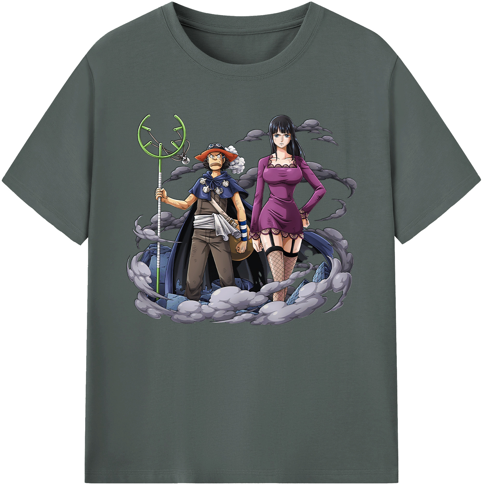 ワンピース ニコ・ロビン ONE PIECE Nico Robin 綿100％ メンズ半袖Tシャツ｜肌触りやわらか＆通気性